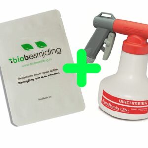 Emelten bestrijden met aaltjes en sproeier